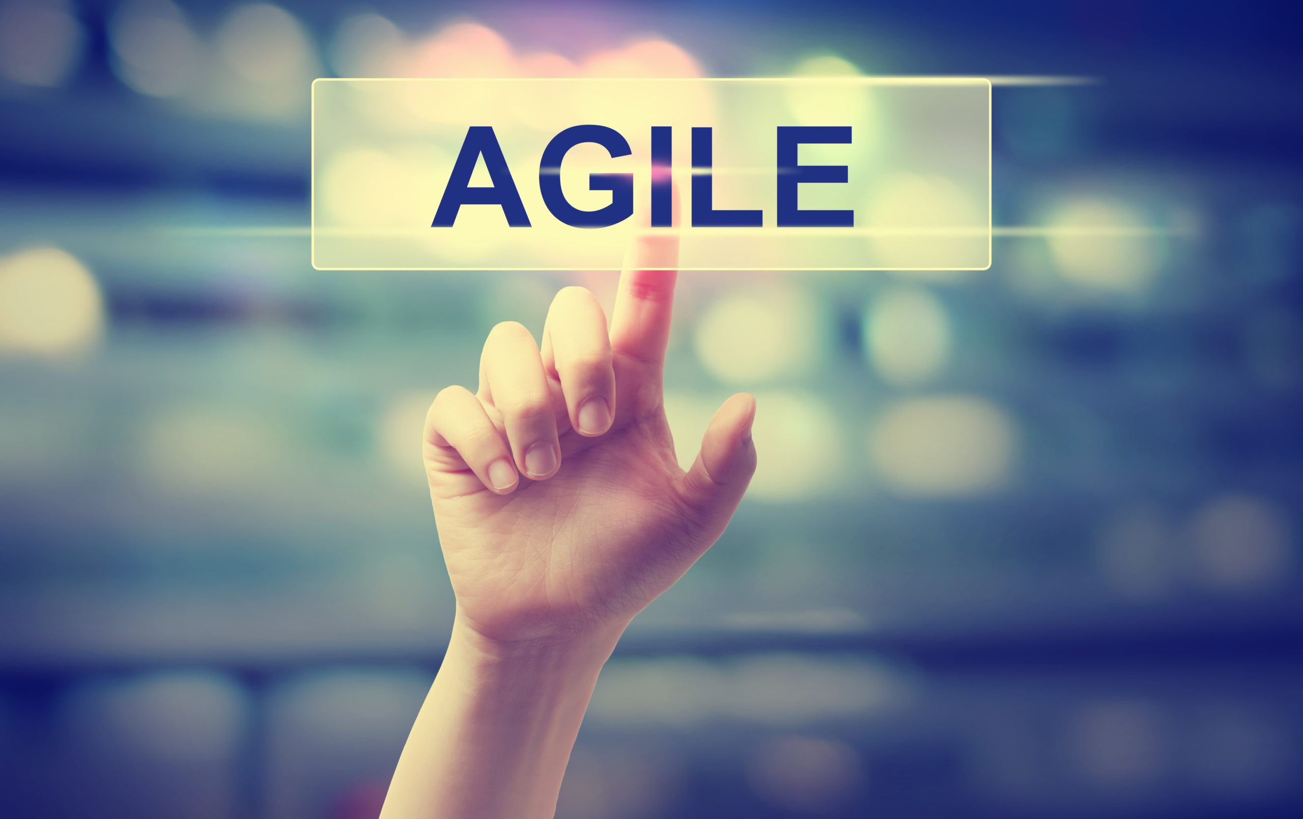Agile concept with hand